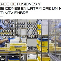 Mercado de fusiones y adquisiciones en Latam cae un 14% hasta noviembre